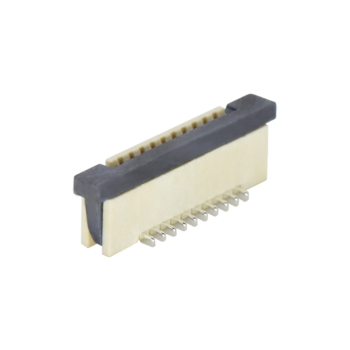 F1010 FPC FFC连接器Pitch 1.00mm H5.5立贴抽屉式 FPC 10Pin本色 镀亮锡